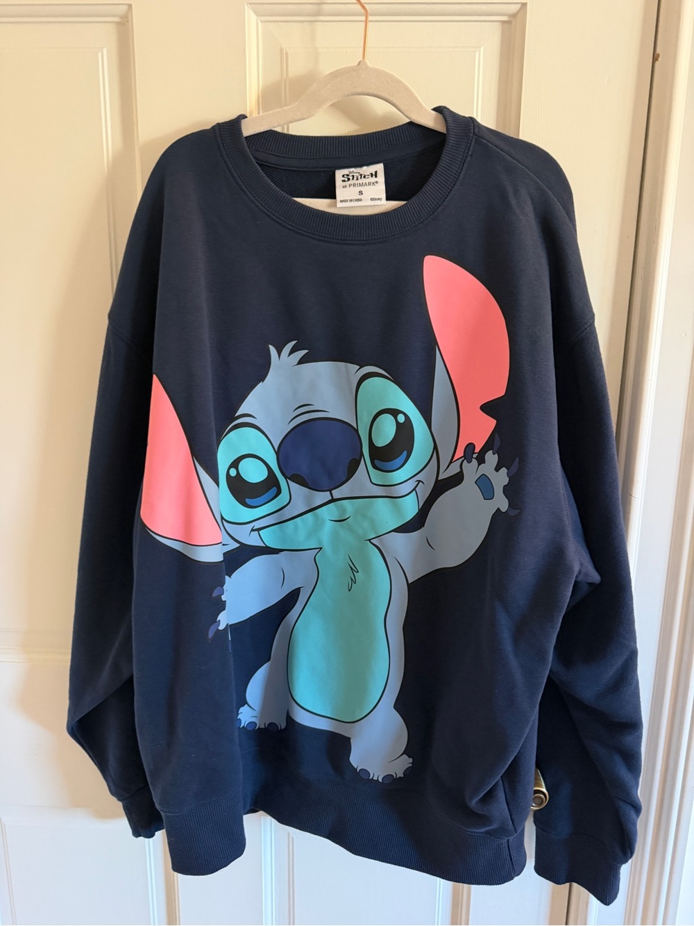 Disney Stitch Primark Women’s Small Navy Oversized Graphic Sweatshirt